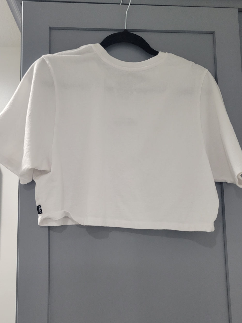 Vans White Cropped Logo Tee XL - Picture 4 of 5